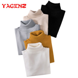 YAGENZ Autumn And Winter Sweater Women knitted bottoming shirt Elastic long-sleeved Turtleneck Pullovers Female Knitted sweaters