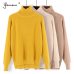 Yanueun Turtleneck Sweaters All Base Match Loose Solid Women Soft Sweater Pullovers Autumn Winter Sweater For Women