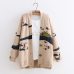 YoYiKamomo Spring Woman Sweater Knitting 2019 New Japanese Mori Girl V-neck Jacquard Cardigan Sweater Winter