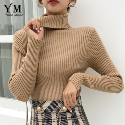 YuooMuoo Good Quality Comfy Turtleneck Sweater 2019 Women Korean Style Pullover Jumper Winter Top Knitted Sweater Pull Femme