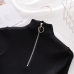 Zipper Women's Turtleneck Sweater Women Pullovers Autumn 2019 Korean Fashion Fall Soft Knitted Sweaters High Elastic Solid Tops