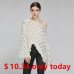 adohon Elegant Sweater Women 2019 Casual Fashion Loose Women Sweaters and Pullovers Cute 3D White Jumper Sueter Mujer Slash neck