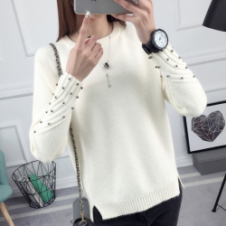 and winter long sleeved sweater female all-match Korean students loose 2018 new short sleeve head thick knitted shirt