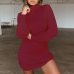 fashion winter autumn  Womens Casual Long Sleeve Jumper Turtleneck Sweaters Dress