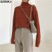 half high collar chic Korean loose lazy autumn winter sweater soft bottoming sweater pullovers women female winter basic jumper