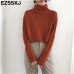 half high collar chic Korean loose lazy autumn winter sweater soft bottoming sweater pullovers women female winter basic jumper