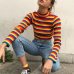 turtleneck fashion rainbow sweaters knitted pullovers women 2018 new winter sweater loose pullover jumpers female