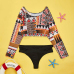 Euramerican Printed Hollow-out Nylon Two-piece Swimwear Euramerican Printed Hollow-out Nylon Two-piece Swimwear