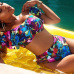 Euramerican Printed Hollow-out Polyester Two-piece Swimwear Euramerican Printed Hollow-out Polyester Two-piece Swimwear