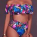 Euramerican Printed Hollow-out Polyester Two-piece Swimwear Euramerican Printed Hollow-out Polyester Two-piece Swimwear