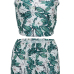 Euramerican Round Neck Sleeveless Floral Print Nylon Two-piece Shorts Set Euramerican Round Neck Sleeveless Floral Print Nylon Two-piece Shorts Set