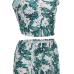 Euramerican Round Neck Sleeveless Floral Print Nylon Two-piece Shorts Set Euramerican Round Neck Sleeveless Floral Print Nylon Two-piece Shorts Set