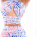 Sexy Bandage Printed Pink Nylon Two-piece Swimwear Sexy Bandage Printed Pink Nylon Two-piece Swimwear