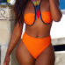 Sexy Halter Neck Patchwork Nylon Two-piece Swimwear Sexy Halter Neck Patchwork Nylon Two-piece Swimwear