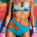 Sexy Hollow-out Asymmetrical Blue Nylon Two-piece Swimwear Sexy Hollow-out Asymmetrical Blue Nylon Two-piece Swimwear