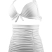 Sexy V Neck High Waist White Nylon Two-piece Swimwear Sexy V Neck High Waist White Nylon Two-piece Swimwear