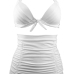 Sexy V Neck High Waist White Nylon Two-piece Swimwear Sexy V Neck High Waist White Nylon Two-piece Swimwear