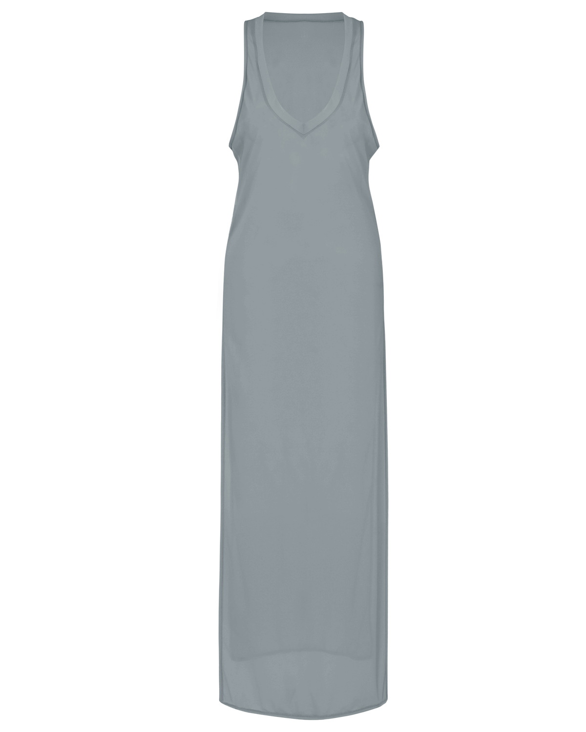 Sexy Deep V Neck Sleeveless See-Through High Split Ployester Cover-Ups