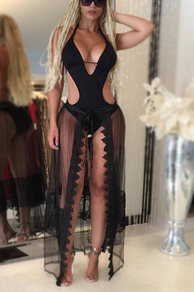 Sexy See-Through Black Gauze Skirt