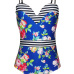 Euramerican Spaghetti Strap Sleeveless Floral Print Polyester One-piece Swimwear Euramerican Spaghetti Strap Sleeveless Floral Print Polyester One-piece Swimwear