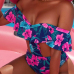 Euramerican Style Floral Print Polyester Two-piece Swimwear Euramerican Style Floral Print Polyester Two-piece Swimwear
