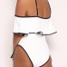 Sexy Dew Shoulder Falbala Design White Polyester One-piece Swimwear Sexy Dew Shoulder Falbala Design White Polyester One-piece Swimwear