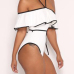 Sexy Dew Shoulder Falbala Design White Polyester One-piece Swimwear Sexy Dew Shoulder Falbala Design White Polyester One-piece Swimwear