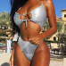 Sexy Hollow-out Silver Nylon One-piece Swimwear Sexy Hollow-out Silver Nylon One-piece Swimwear