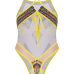 Sexy Printed See-Through Yellow Polyester One-piece Swimwear(Without Choker) Sexy Printed See-Through Yellow Polyester One-piece Swimwear(Without Choker)