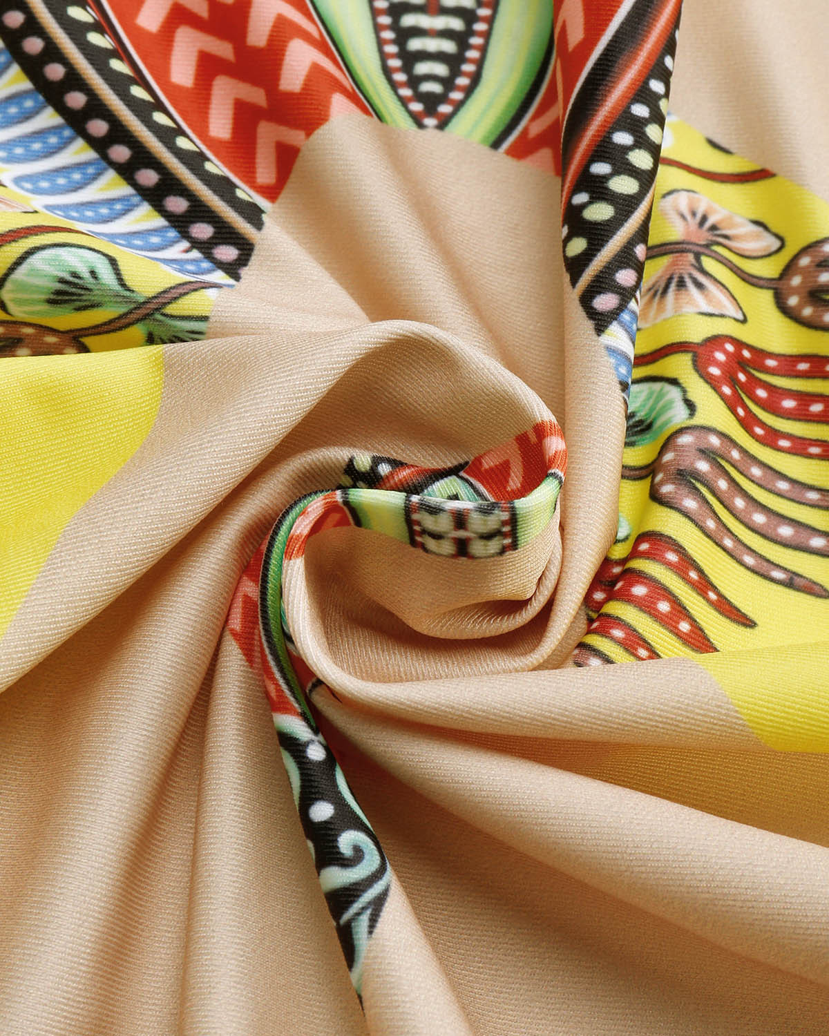 Sexy Printed See-Through Yellow Polyester One-piece Swimwear(Without Choker)