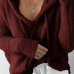  Euramerican Hooded Collar Long Sleeves Wine Red Cotton Shirts