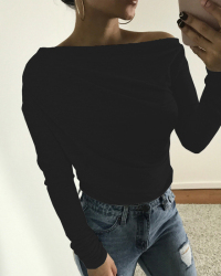  Leisure Dew Shoulder Black Cotton Shirts