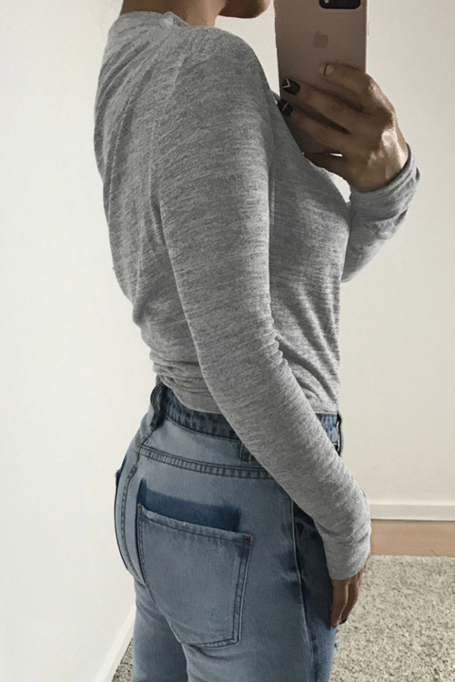  Leisure Dew Shoulder Grey Cotton Shirts