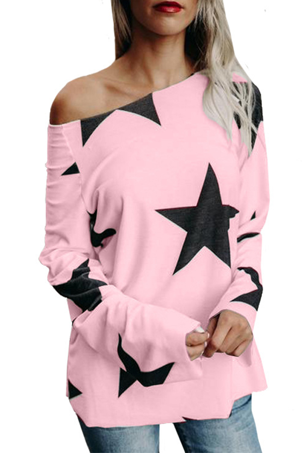  Polyester O Neck Long Sleeve Geometric Blouses&Shirts