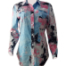  Stylish Turndown Collar Printed Blue Polyester Shirts