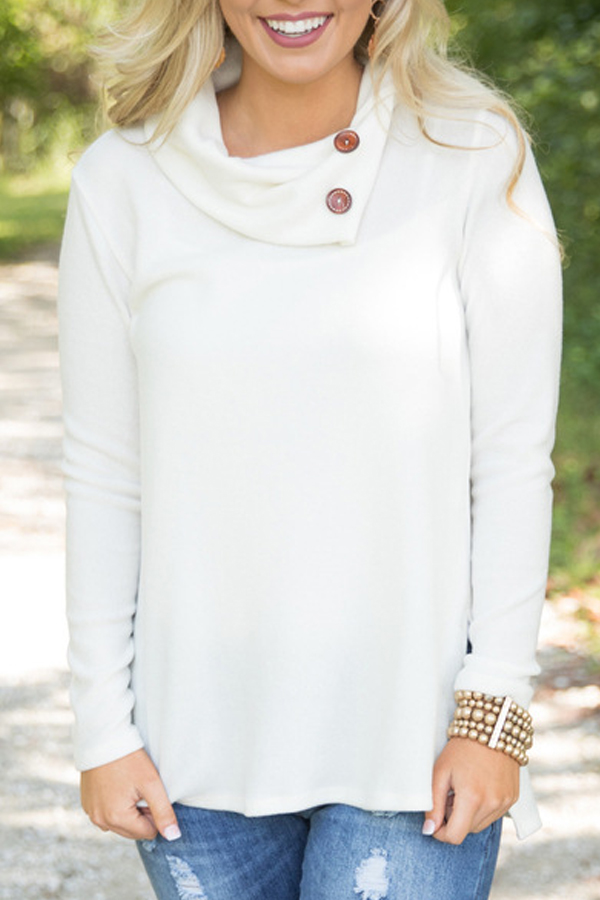  Trendy Long Sleeves Side Split White Cotton Shirts