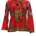 Ethnic Style Mandarin Collar Long Sleeves Totem Printed Red Milk Fiber Shirts Ethnic Style Mandarin Collar Long Sleeves Totem Printed Red Milk Fiber Shirts