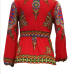 Ethnic Style Mandarin Collar Long Sleeves Totem Printed Red Milk Fiber Shirts Ethnic Style Mandarin Collar Long Sleeves Totem Printed Red Milk Fiber Shirts