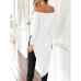 Leisure Dew Shoulder Asymmetrical White Cotton Blends Shirts Leisure Dew Shoulder Asymmetrical White Cotton Blends Shirts
