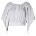 Leisure Round Neck Three Quarter Sleeves Backless White Polyester T-shirt Leisure Round Neck Three Quarter Sleeves Backless White Polyester T-shirt