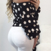 Polyester V Neck Long Sleeve Dot Blouses&Shirts Polyester V Neck Long Sleeve Dot Blouses&Shirts