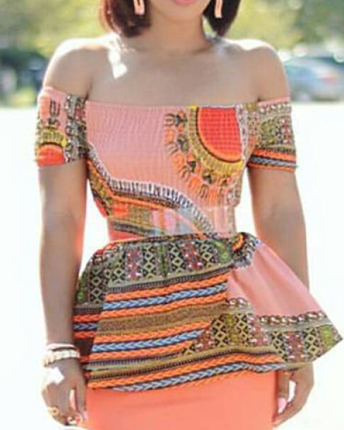 Stylish Dew Shoulder Printed Pink Milk Fiber Shirts Stylish Dew Shoulder Printed Pink Milk Fiber Shirts