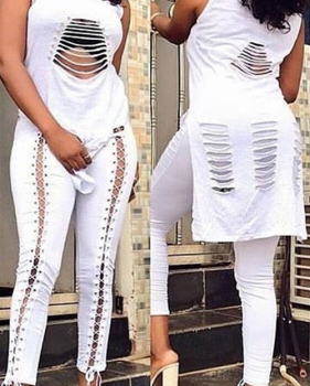 Sexy Round Neck Hollow-out White Milk Fiber Tank Top Sexy Round Neck Hollow-out White Milk Fiber Tank Top