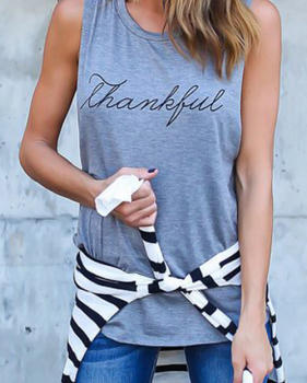 Sleeveless Letter Printing T-shirt Sleeveless Letter Printing T-shirt