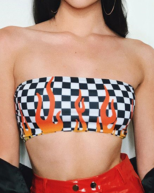 Euramerican Dew Shoulder Printed Cotton Tank Top Euramerican Dew Shoulder Printed Cotton Tank Top