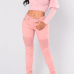 Euramerican V Neck Long Sleeves Pink Cotton Pullovers Euramerican V Neck Long Sleeves Pink Cotton Pullovers