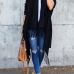 Leisure Tassel Design Black Cotton Cardigans Leisure Tassel Design Black Cotton Cardigans