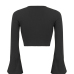 Sexy Round Neck Mandarin Sleeves Broken Holes Black Sweaters Sexy Round Neck Mandarin Sleeves Broken Holes Black Sweaters