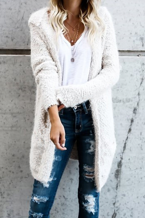  Warming Trend Hooded Pink Wool Coat