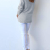 Euramerican V Neck Long Sleeves Asymmetrical Grey Cotton Sweaters Euramerican V Neck Long Sleeves Asymmetrical Grey Cotton Sweaters